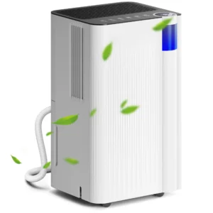 Smart 12L/Day Home Dehumidifier | Continuous Drainage, Digital Display and 24H Timer | Auto Defrost and Sleep Mode