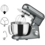 1300W Premium Kitchen Stand Mixer | 5L Bowl, 6-Speed, Tilt-Head | Silver | Whisk, Dough Hook and Beater Included